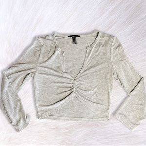 Grey ruched crop top